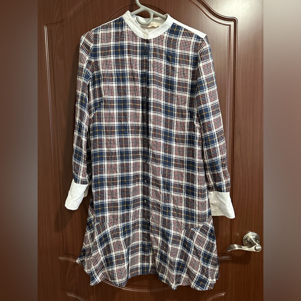 Tory Burch silk plaid dress